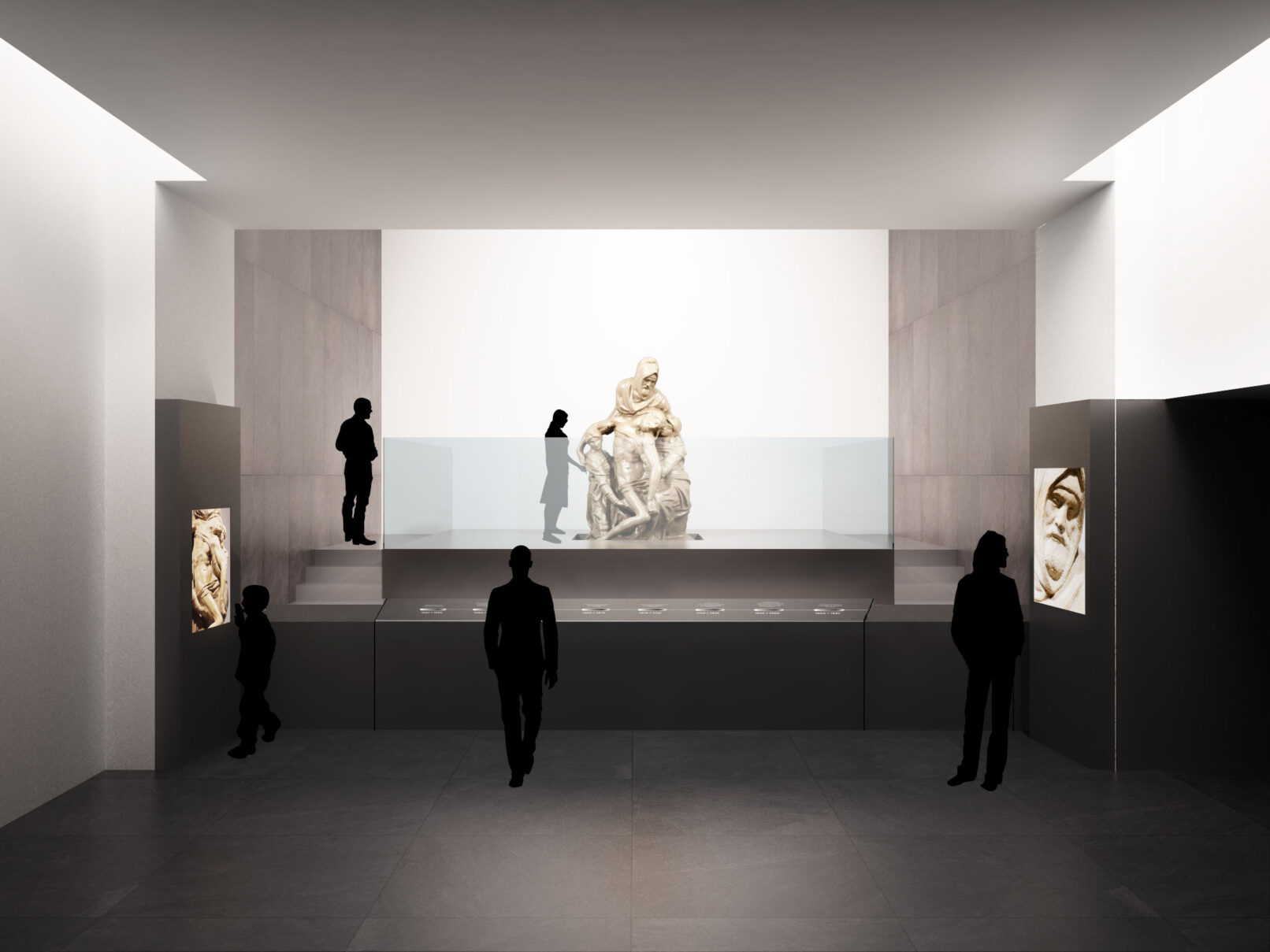 Rendering del cantiere per il restauro della Pietà